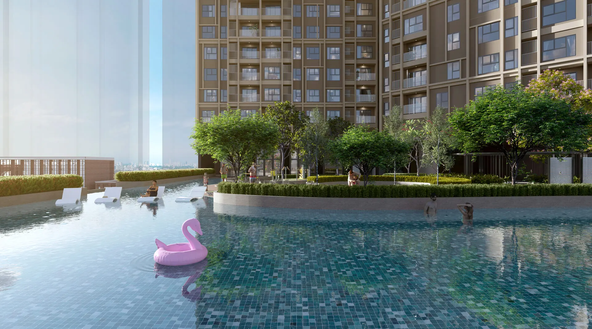 Aldenz Oasis signature swimming pool at The Aldenz by EXSIM