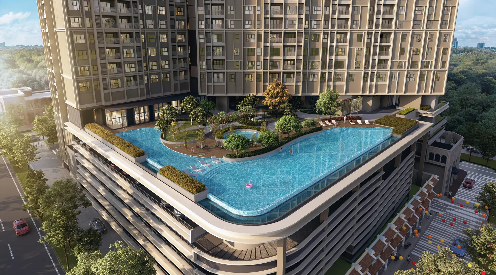 Overall facilities aerial view of The Aldenz Central Park Damansara